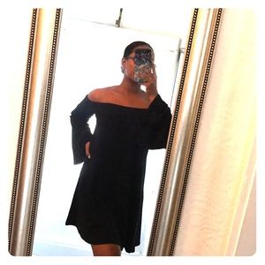 Off the shoulder black dress